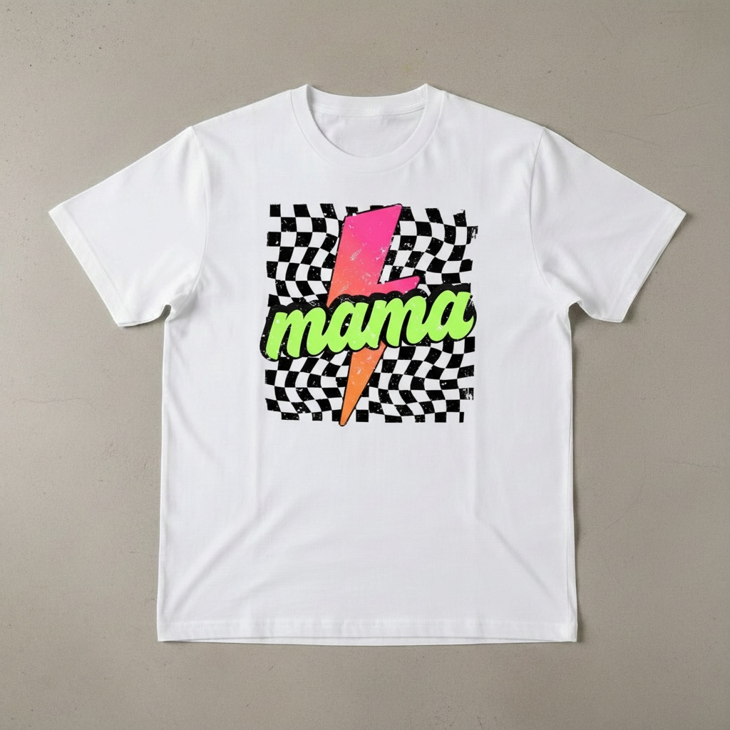 CHECKERED MAMA T-SHIRT