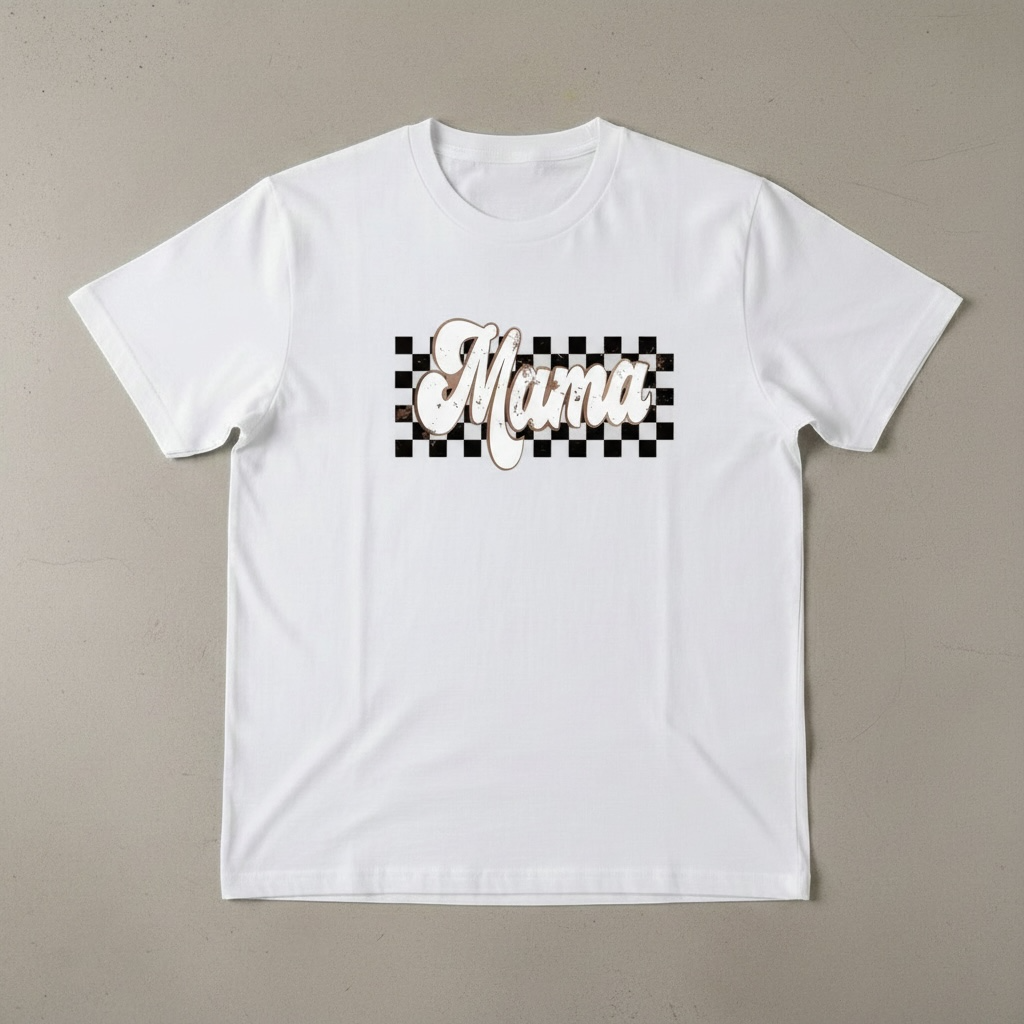 CHECKERED MAMA T-SHIRT