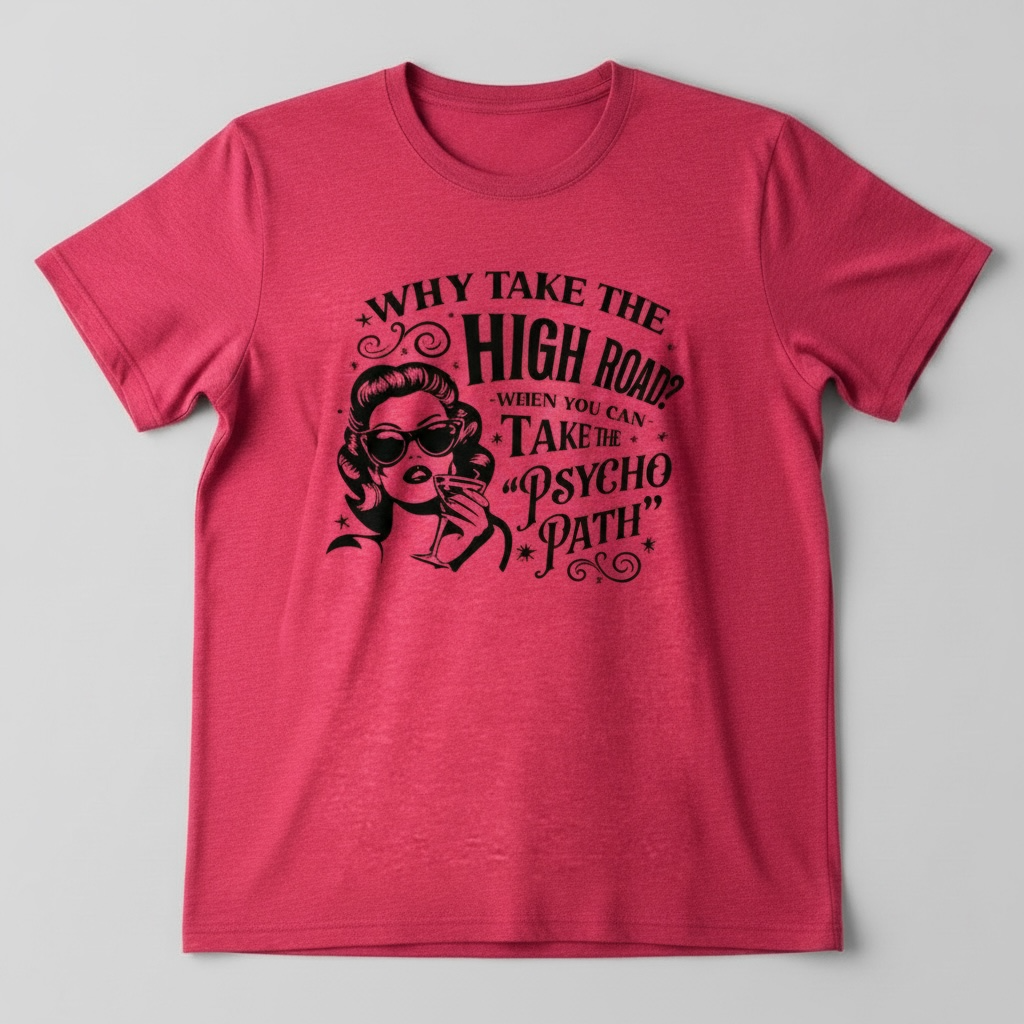 WHY TAKE THE HIGH ROAD WHEN YOU CAN TAKE PSYCO PATH T-SHIRT