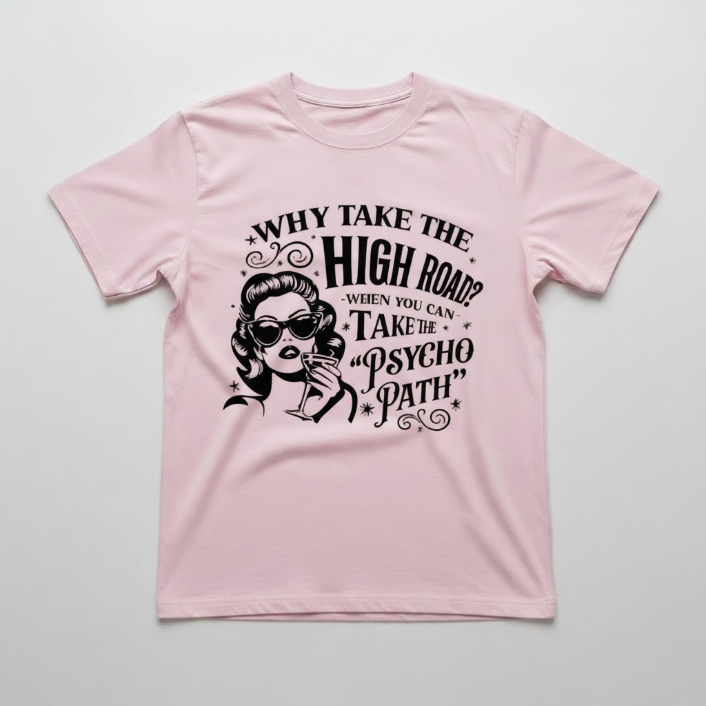 WHY TAKE THE HIGH ROAD WHEN YOU CAN TAKE PSYCO PATH T-SHIRT