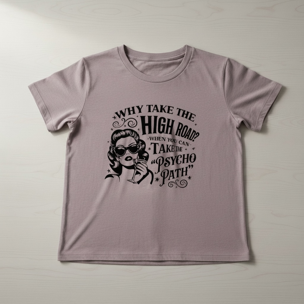 WHY TAKE THE HIGH ROAD WHEN YOU CAN TAKE PSYCO PATH T-SHIRT