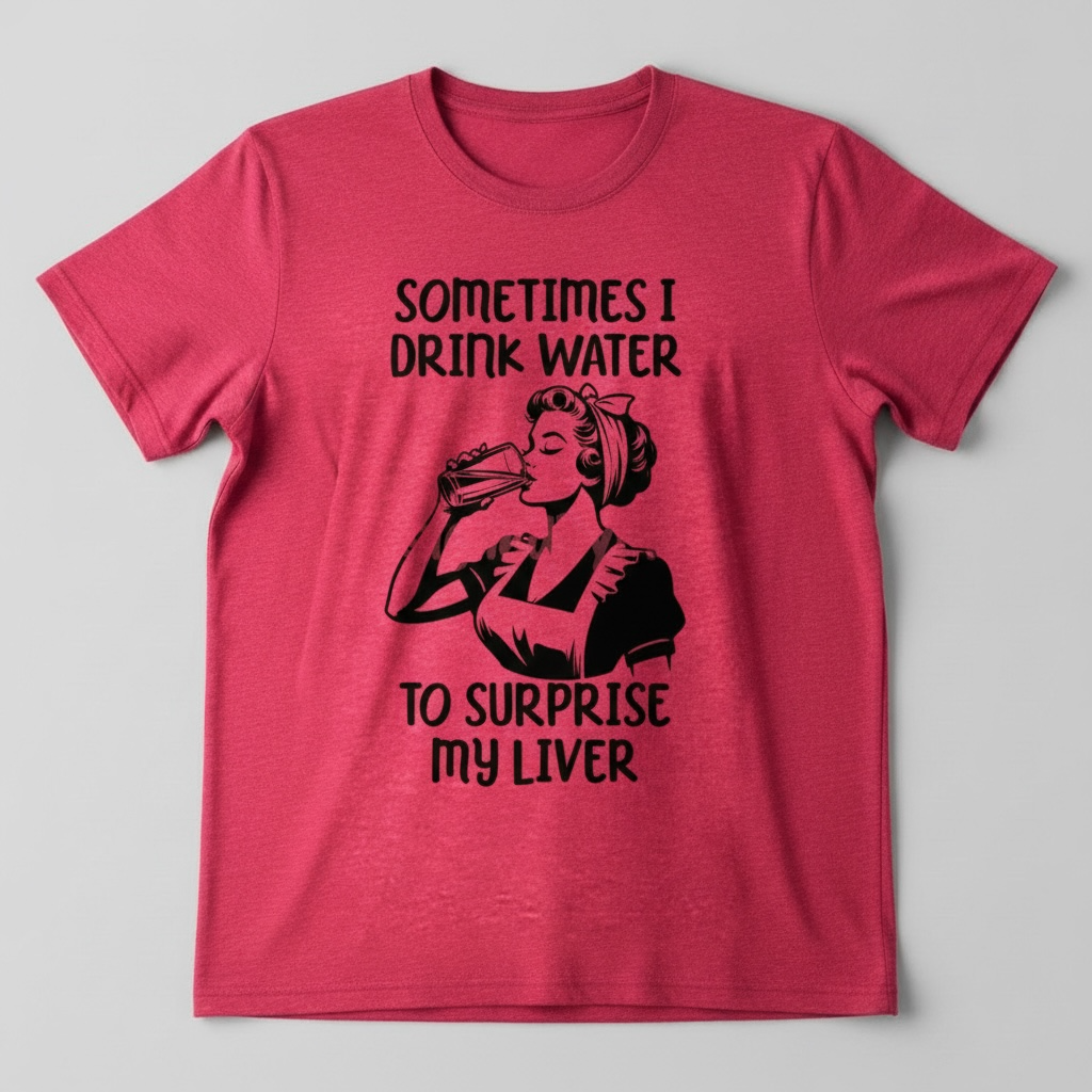 SOMETIMES I DRINK WATER TO SUPRISE MY LIVER T-SHIRT