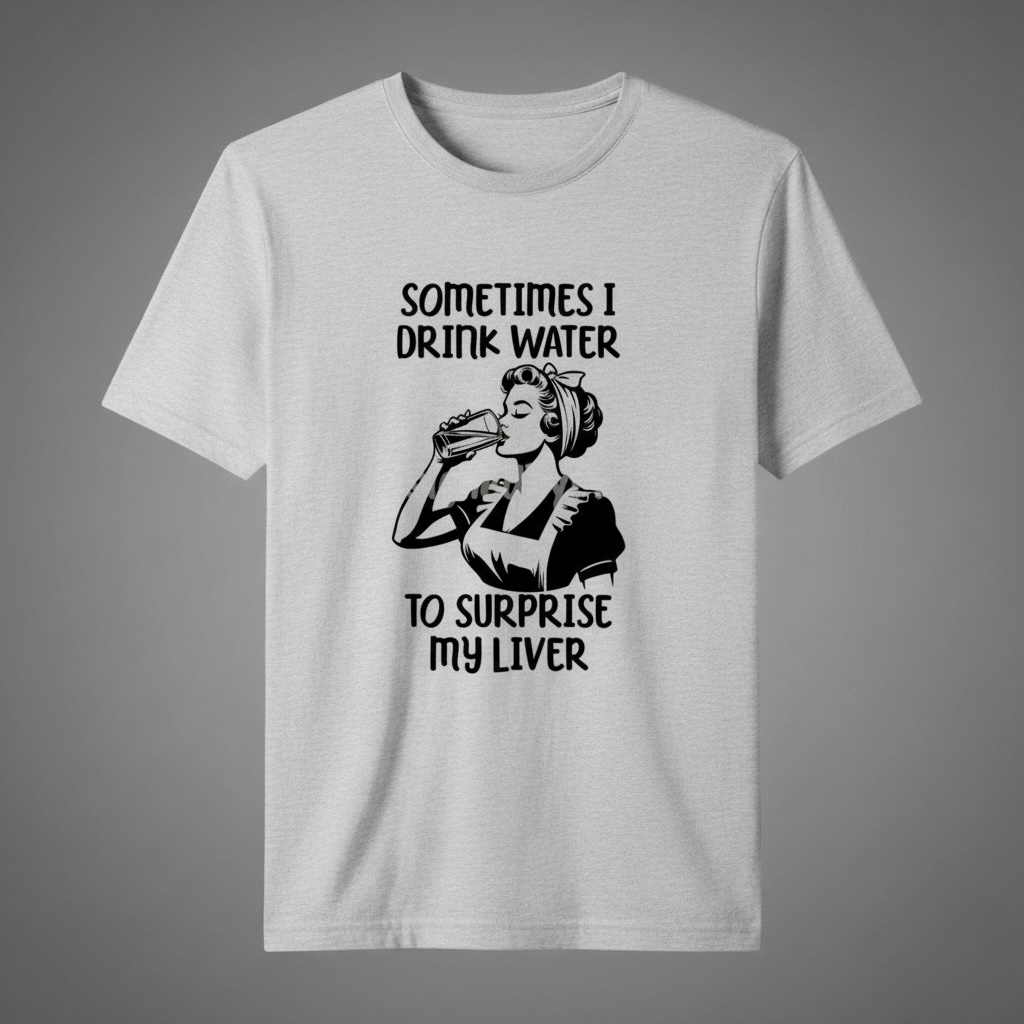 SOMETIMES I DRINK WATER TO SUPRISE MY LIVER T-SHIRT