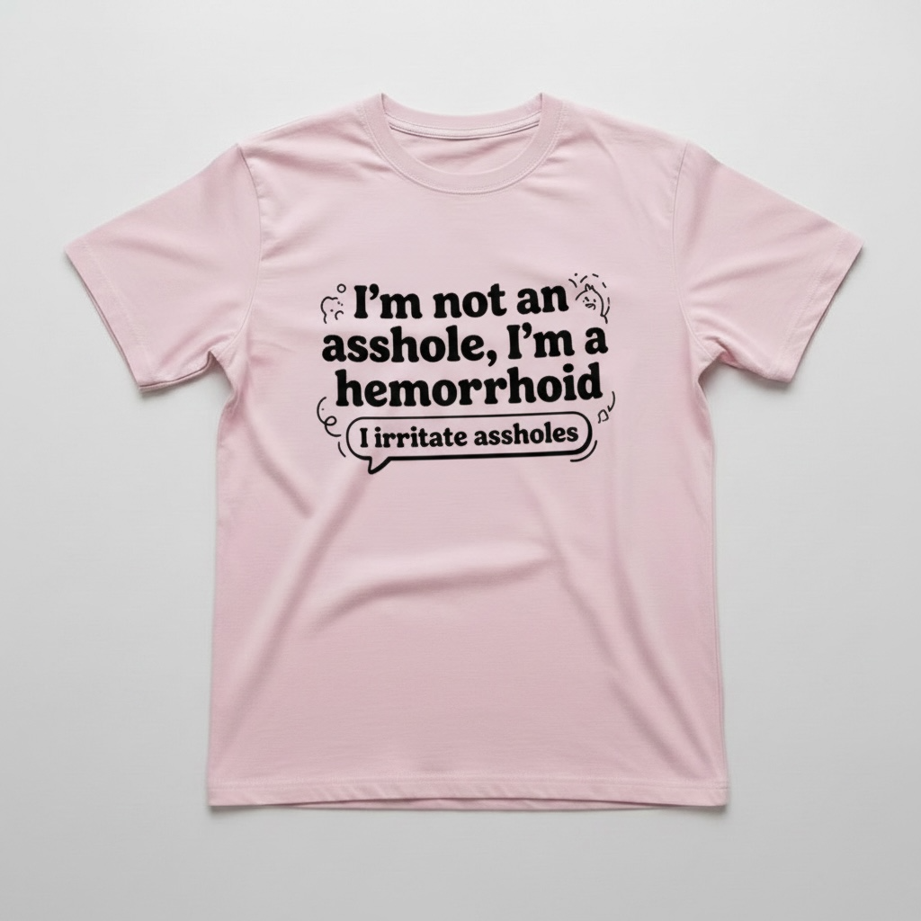 I'M NOT AN ASSHOLE, I'M A HEMORRHOID" T-SHIRTS