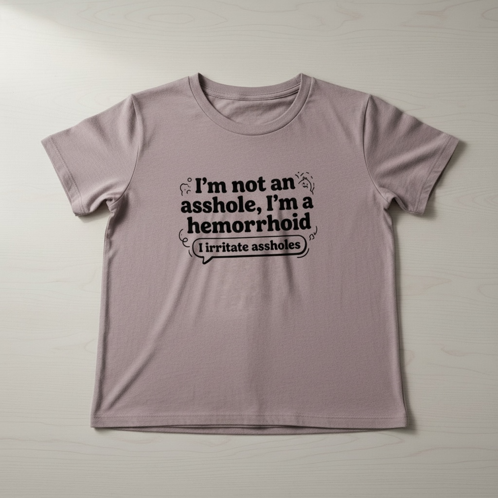 I'M NOT AN ASSHOLE, I'M A HEMORRHOID" T-SHIRTS