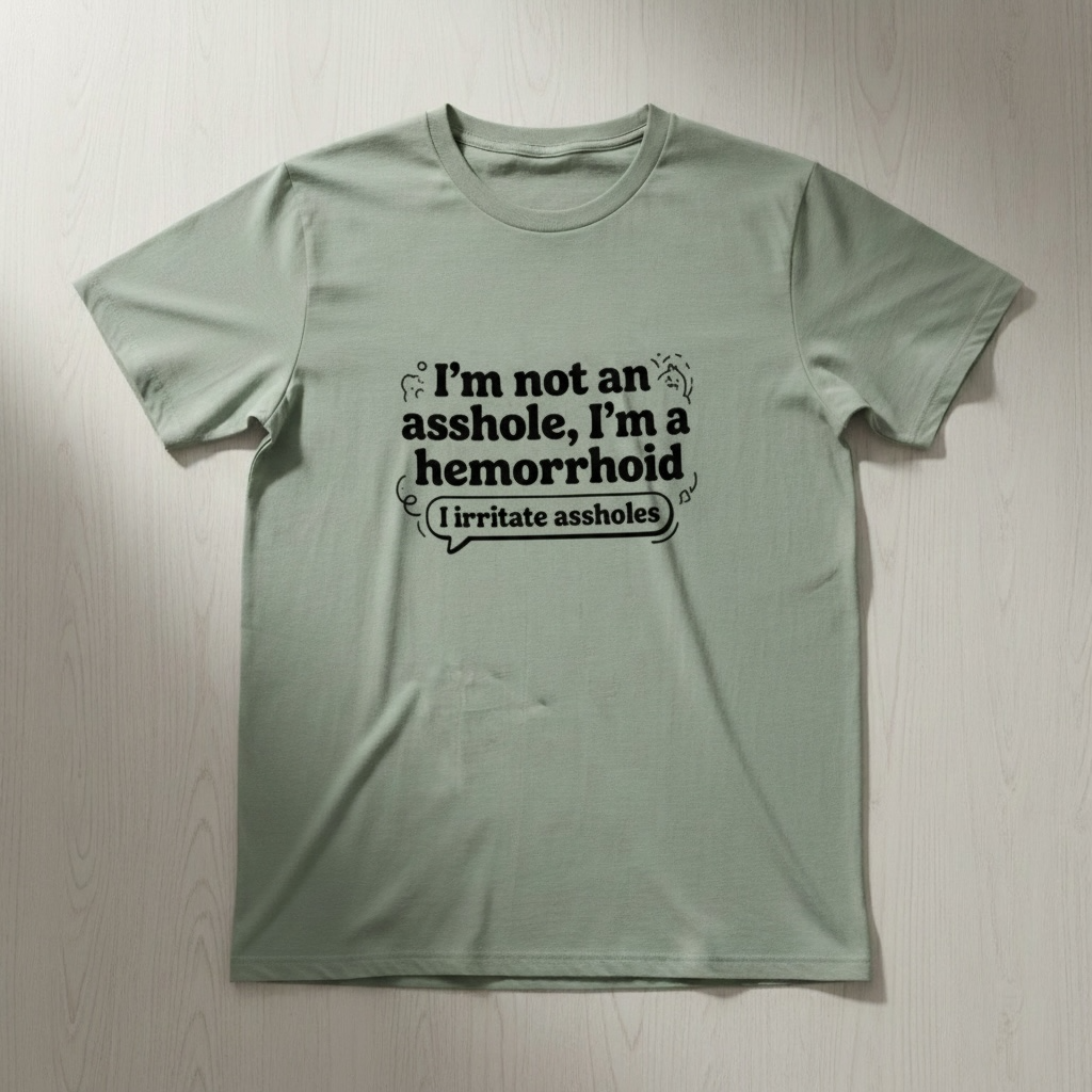 I'M NOT AN ASSHOLE, I'M A HEMORRHOID" T-SHIRTS