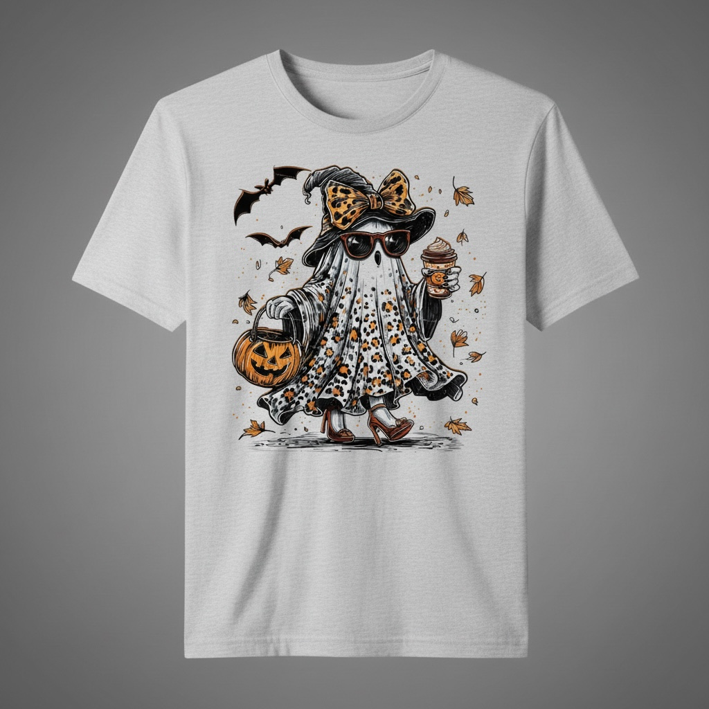 ADORABLE LEOPARD GHOST T-SHIRT