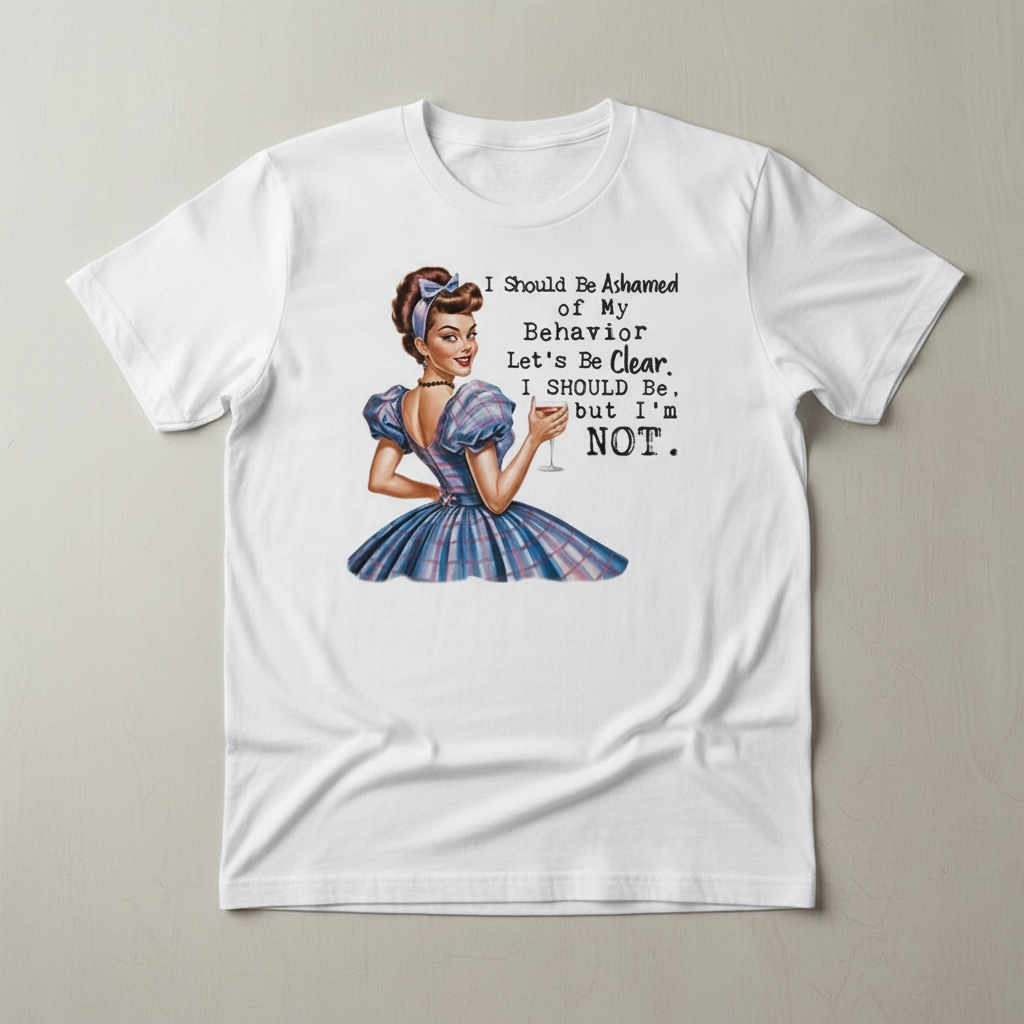 " I SHOULD BE ASHAMED OF MY BEHAVIOR" T-SHIRT
