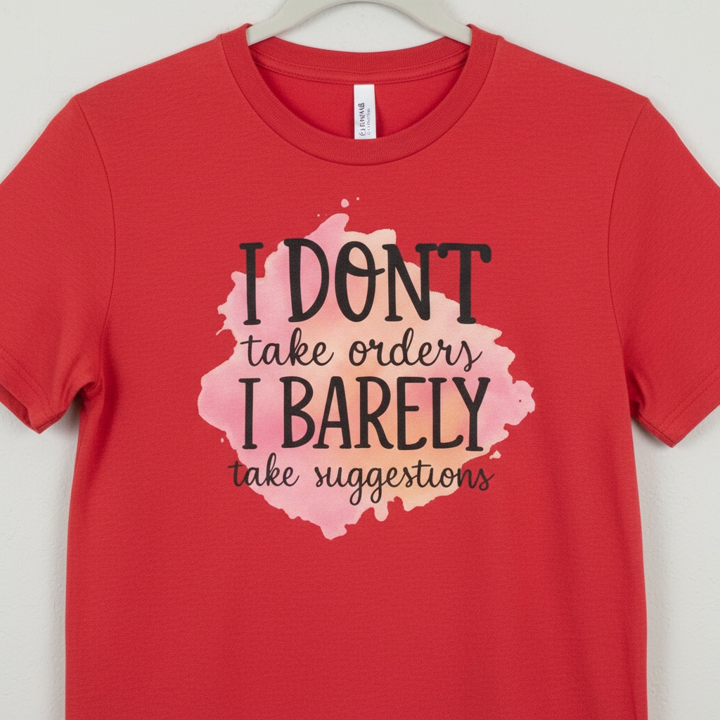 "I DON'T TAKE ORDERS, I BARELY TAKE SUGGESTIONS" T-SHIRT