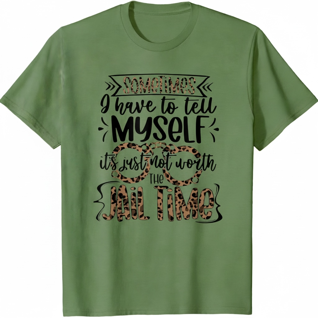 "SOMETIMES I HAVE TO TELL MYSELF IT'S NOT WORTH JAIL TIME" T-SHIRT