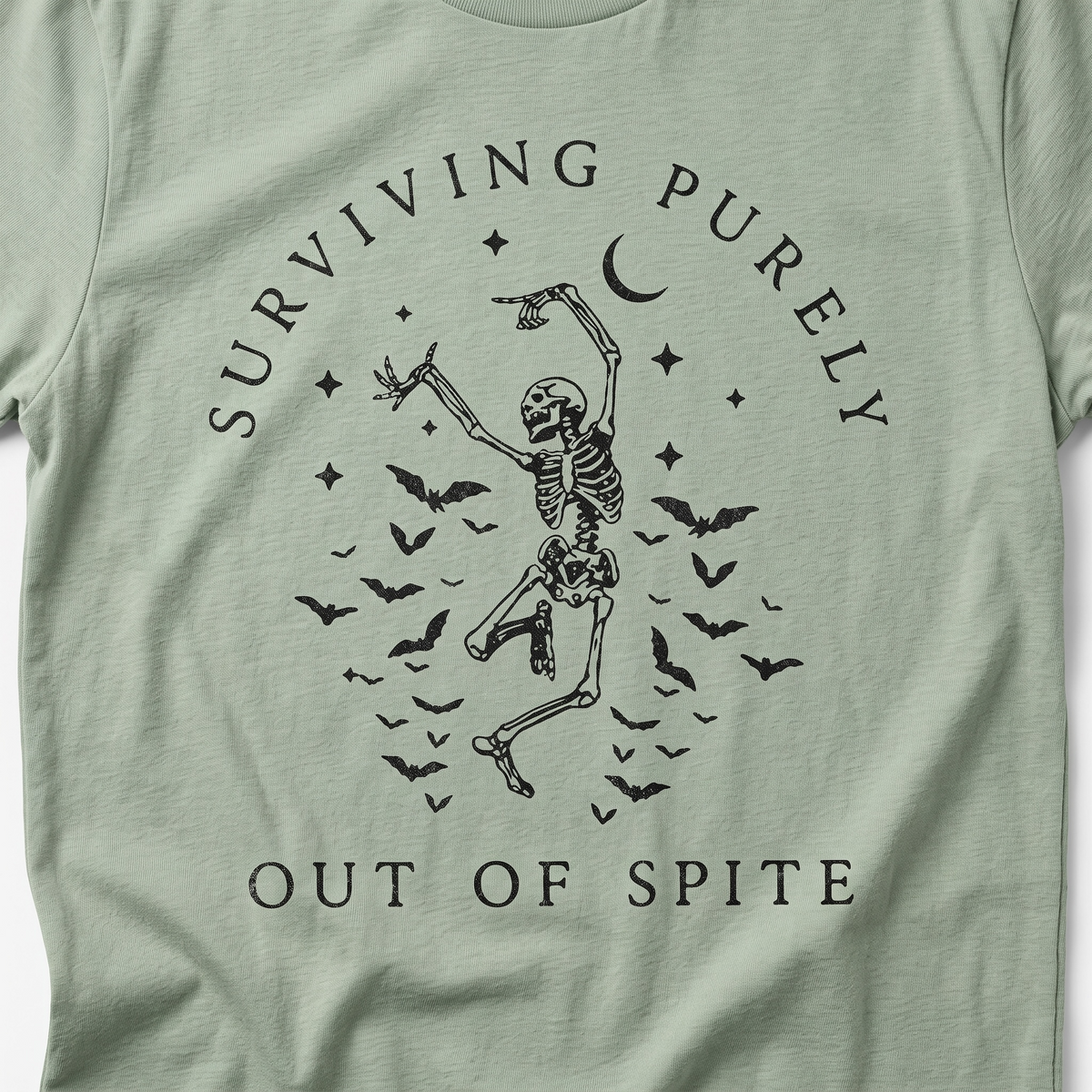 SURVIVING PURELY OUT OF SPITE T-SHIRT