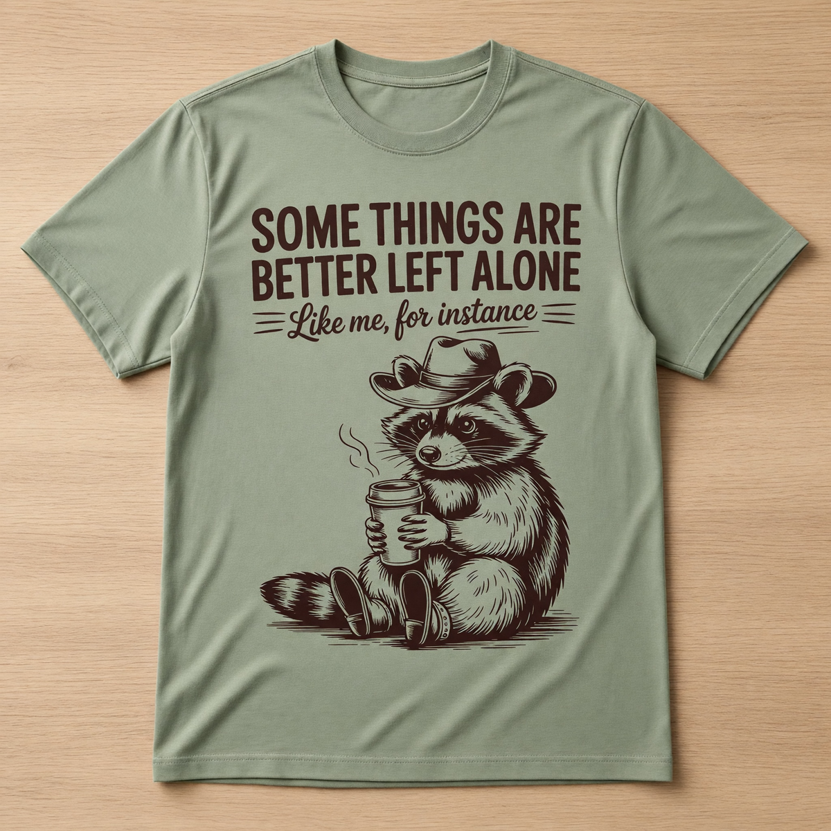 Funny Raccoon Graphic T-Shirt – Some Things Are Better Left Alone