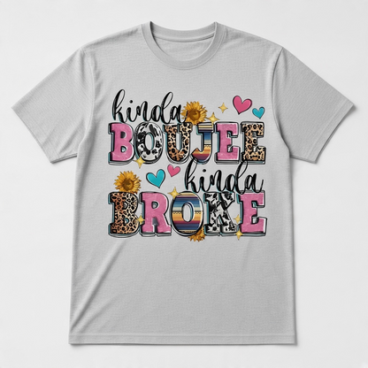 Kinda Boujee Kinda Broke Graphic T-Shirt with Sunflowers