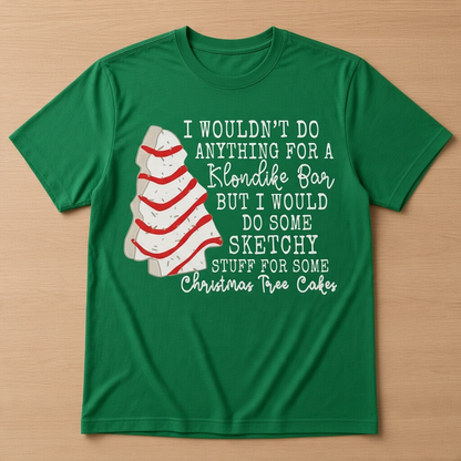 Funny Christmas Tree Cakes T-Shirt – Sketchy Stuff Holiday Graphic Tee