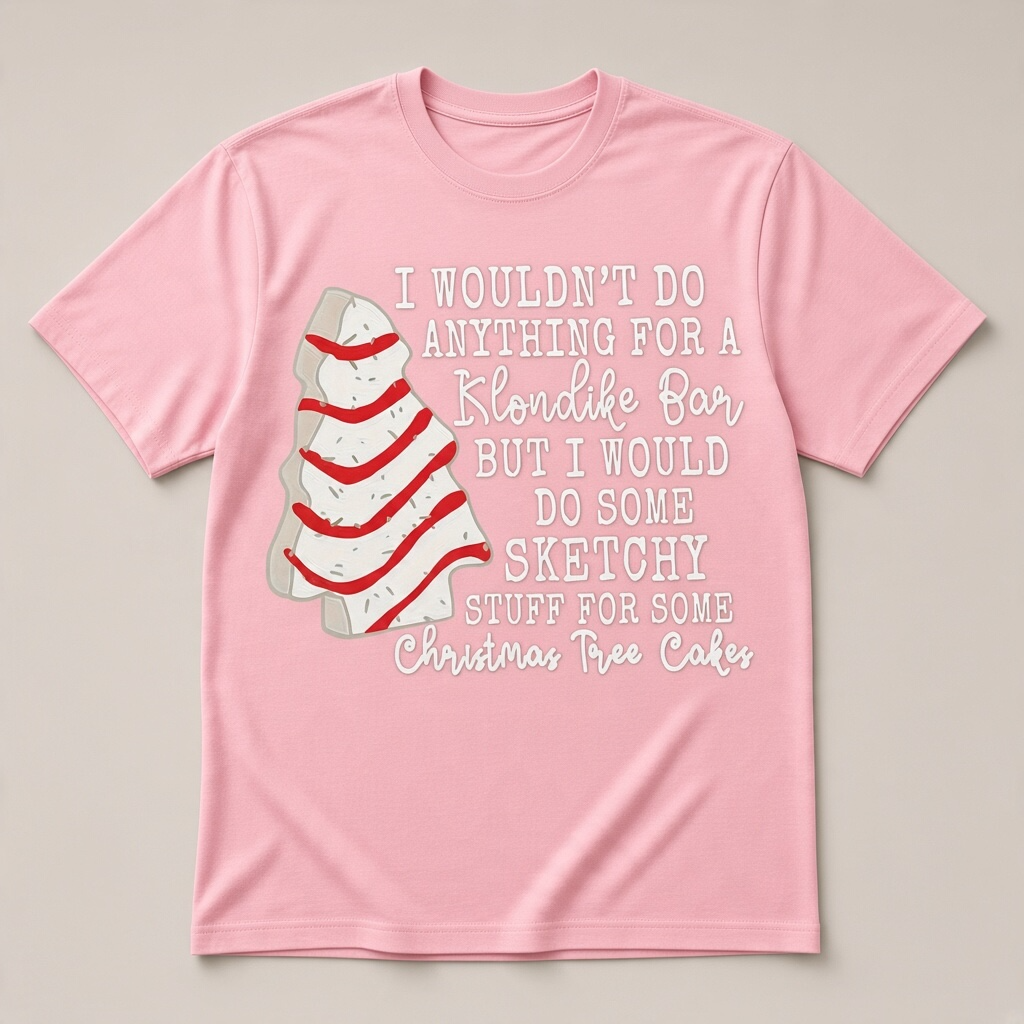 Funny Christmas Tree Cakes T-Shirt – Sketchy Stuff Holiday Graphic Tee
