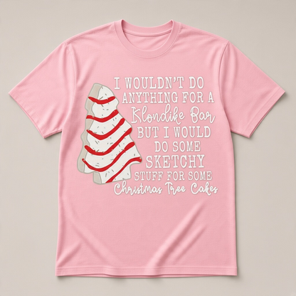 Funny Christmas Tree Cakes T-Shirt – Sketchy Stuff Holiday Graphic Tee