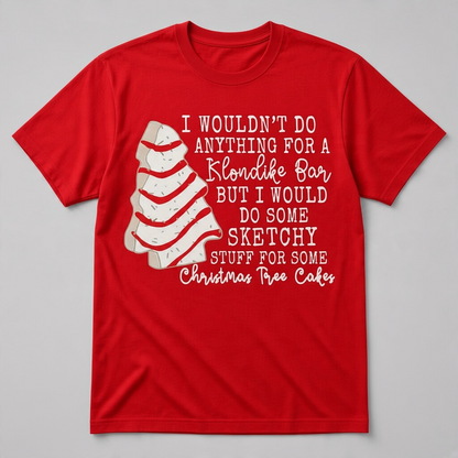 Funny Christmas Tree Cakes T-Shirt – Sketchy Stuff Holiday Graphic Tee