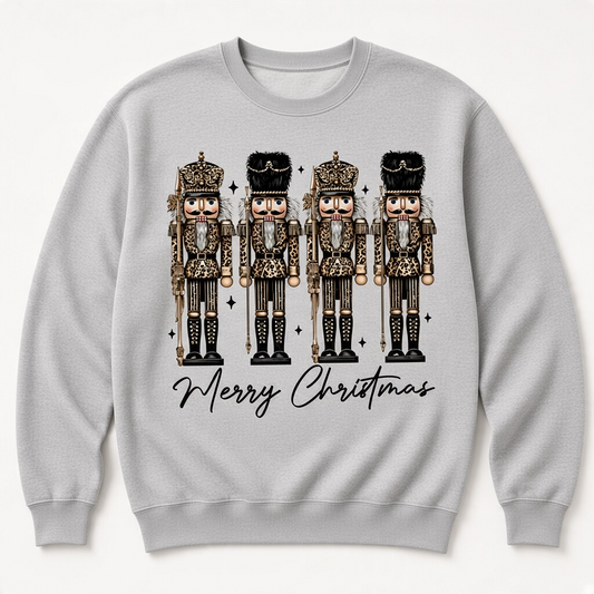 Leopard Print Nutcracker Christmas Sweatshirt – Merry Christmas Graphic