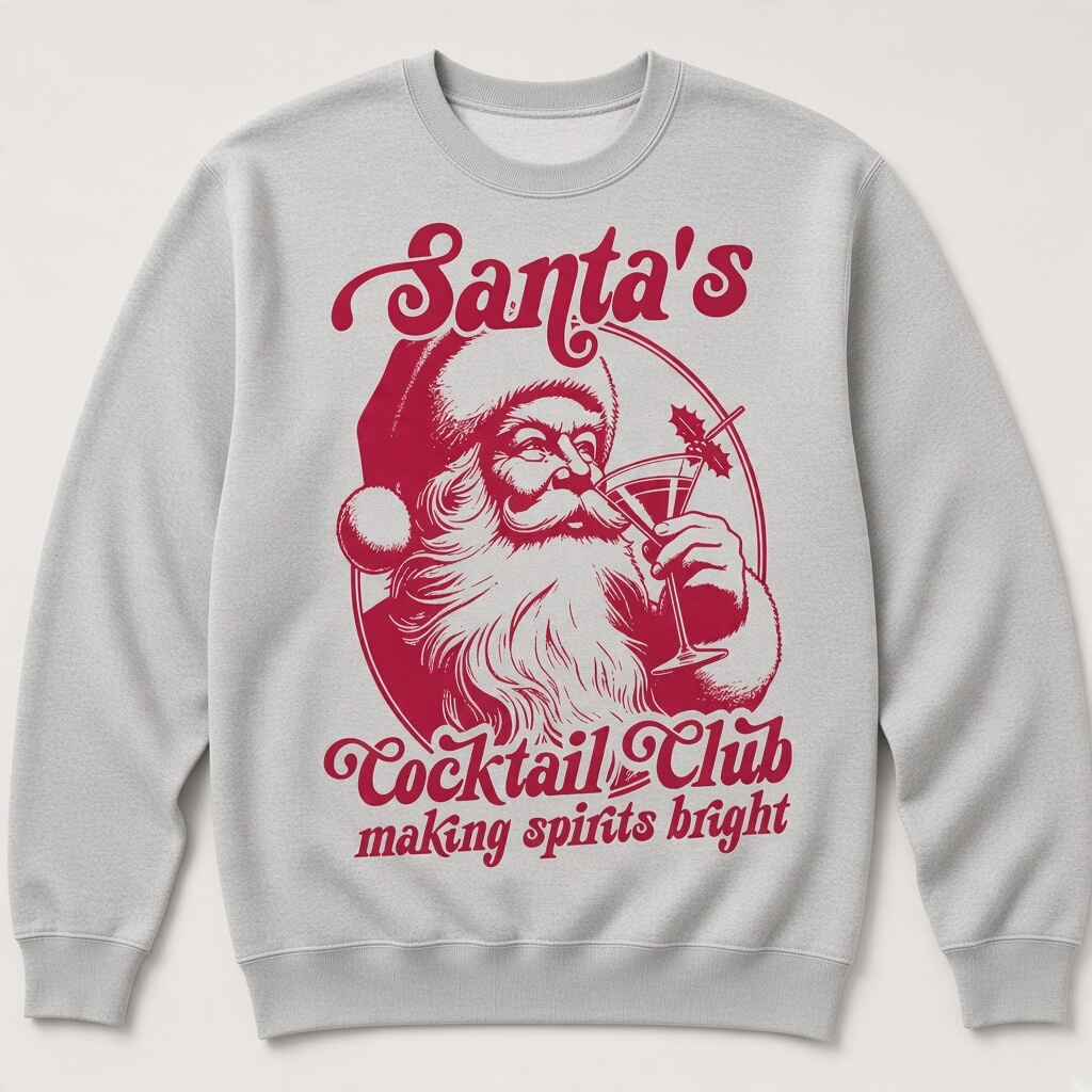 Santa’s Cocktail Club Christmas Sweatshirt – Making Spirits Bright