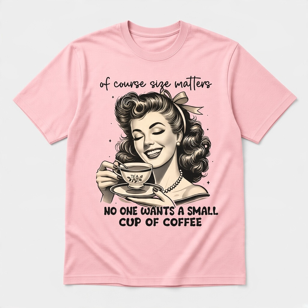 Of Course Size Matters Funny Retro Coffee T-Shirt