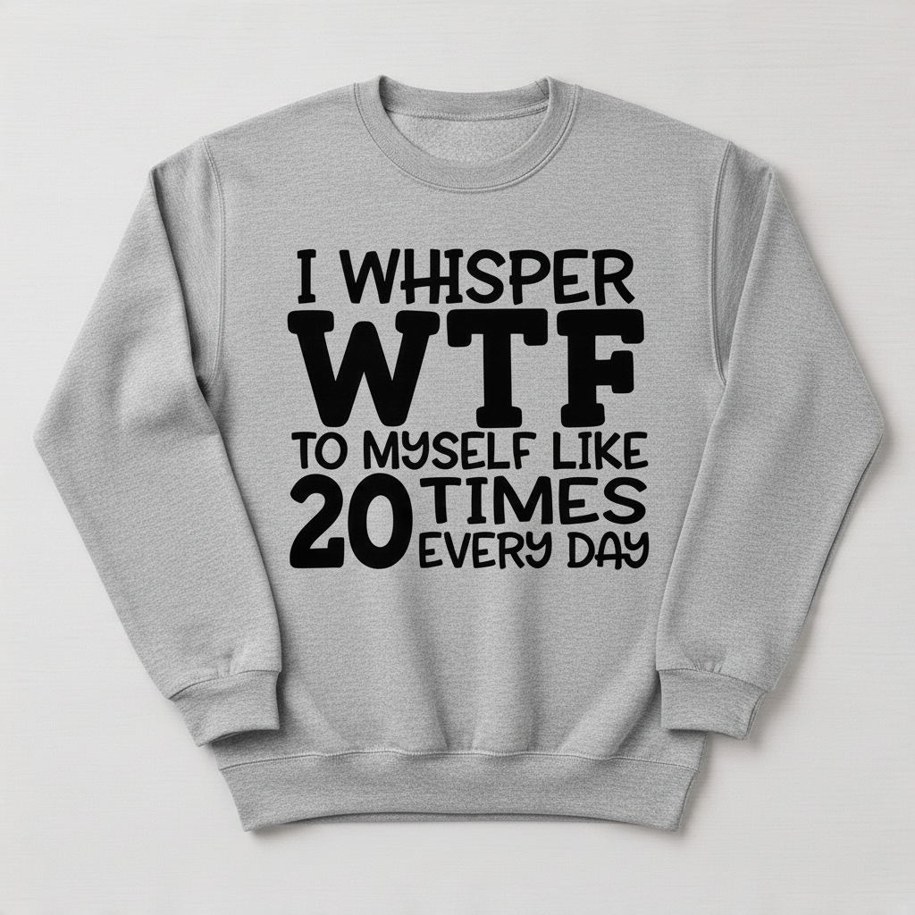 I Whisper WTF to Myself Funny  Crewneck Sweatshirt