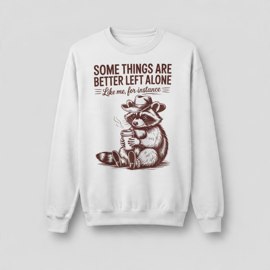 Some Things Are Better Left Alone Raccoon Sweatshirt