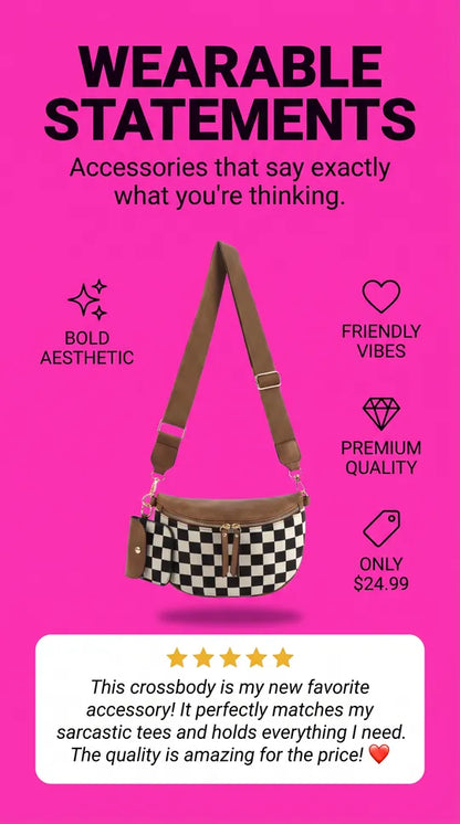 CHECKERED CROSSBODY BAG